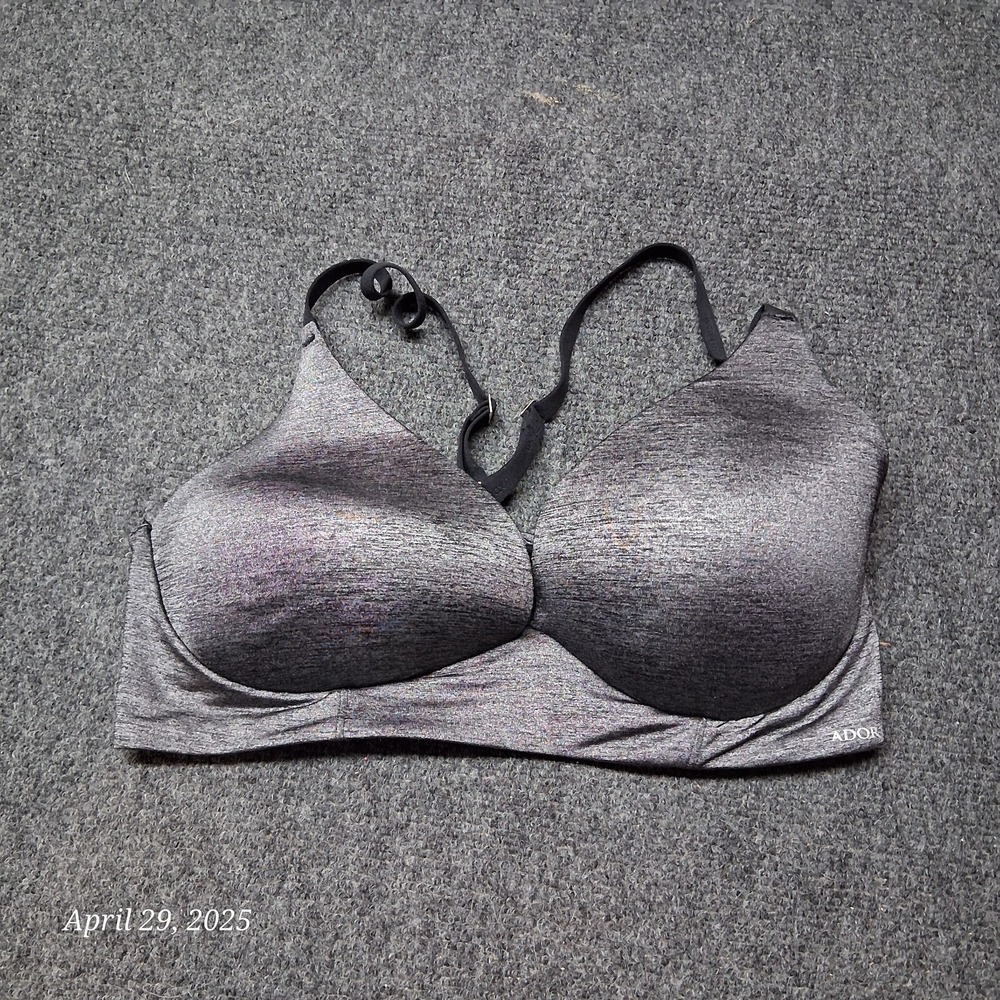 Adore Me‎ Bra Women Size 36 D Gray Silver Racerback Wireless